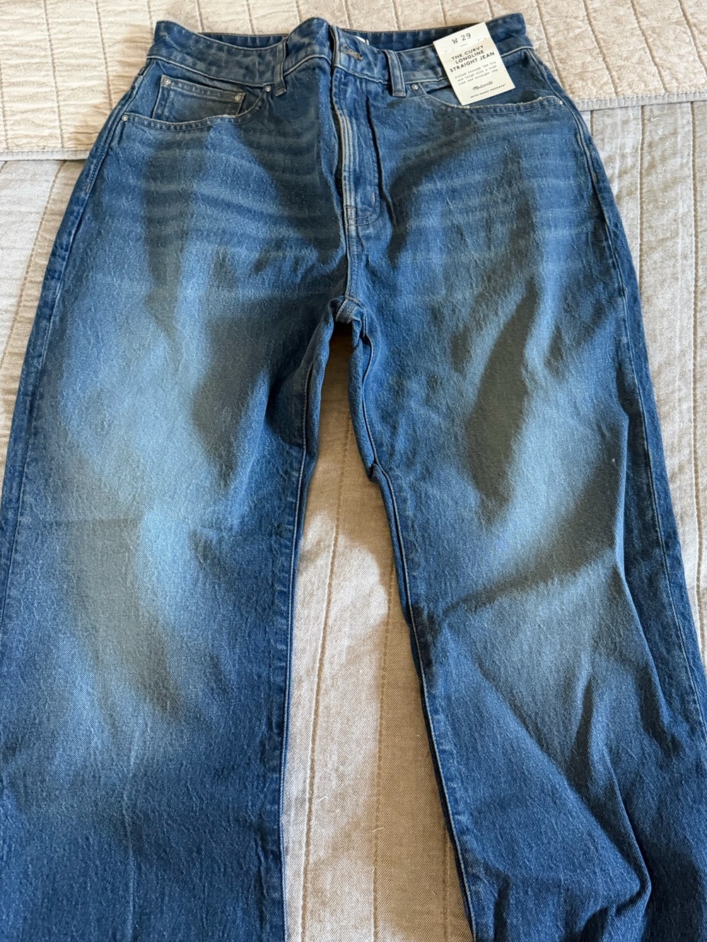 Madewell Women’s Blue Curvy Straight-Leg Jeans